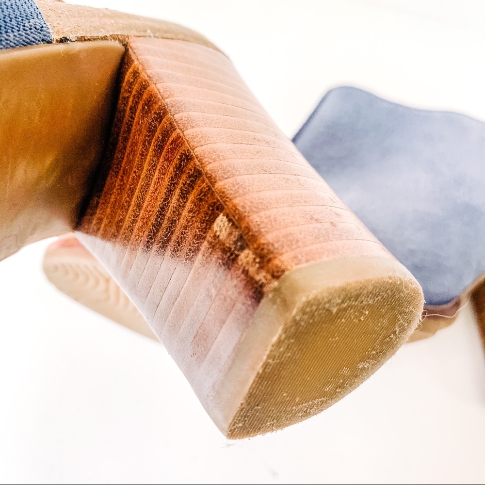 Sofft Blue and Tan Heeled Sandals - Picture 4 of 16